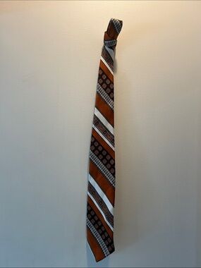 Vintage Classic Striped Orange and Black Men's Tie